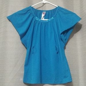 Blue girls shirt with hooks (belt not include)